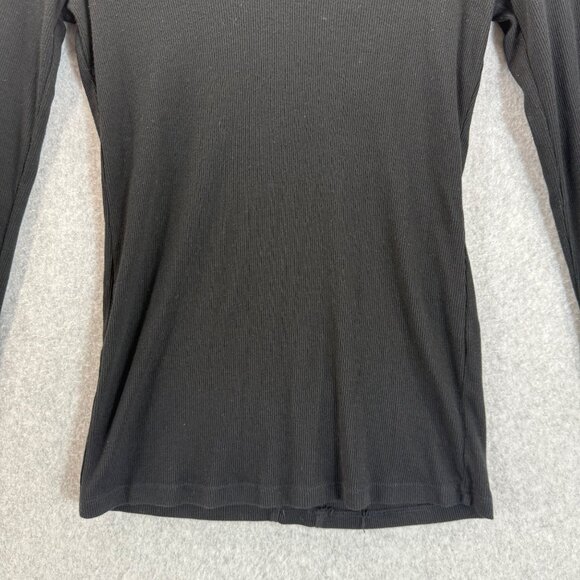 Sundays Anthropologie Shirt Womens Black Long Sleeve V-Neck Top Ribbed Size 1 - Picture 6 of 13